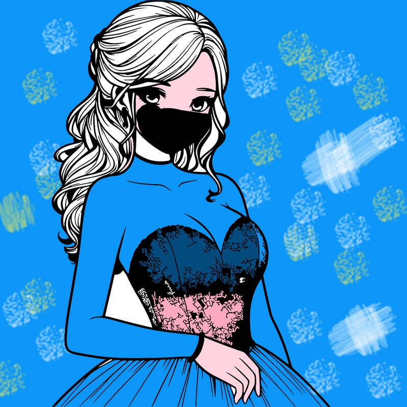 realistic girl in prom dress