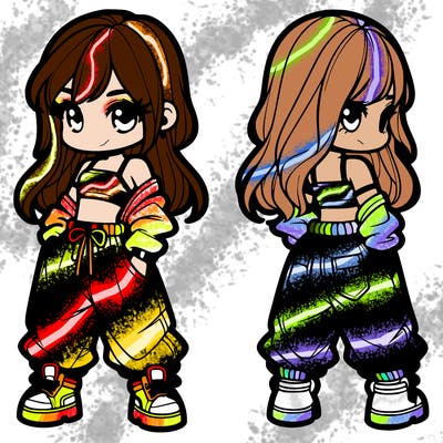 girl in crop top and baggy pants