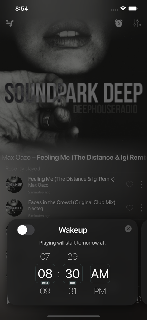 SOUNDPARK #DEEP - SOUNDPARK DEEP app wakeup timer feature setting music alarm