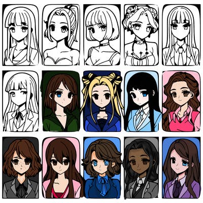 girls that look diffrent anime