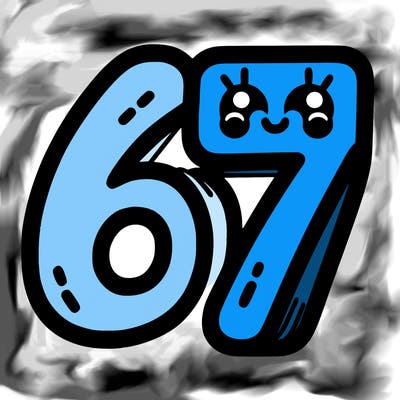 the numbers 67