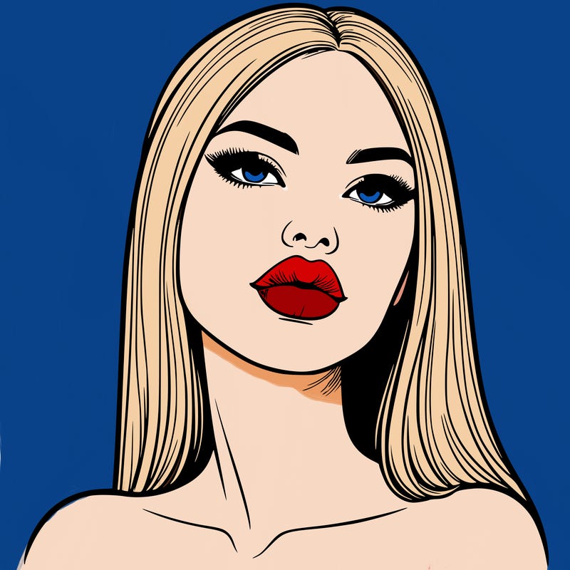 realistic woman with full lips