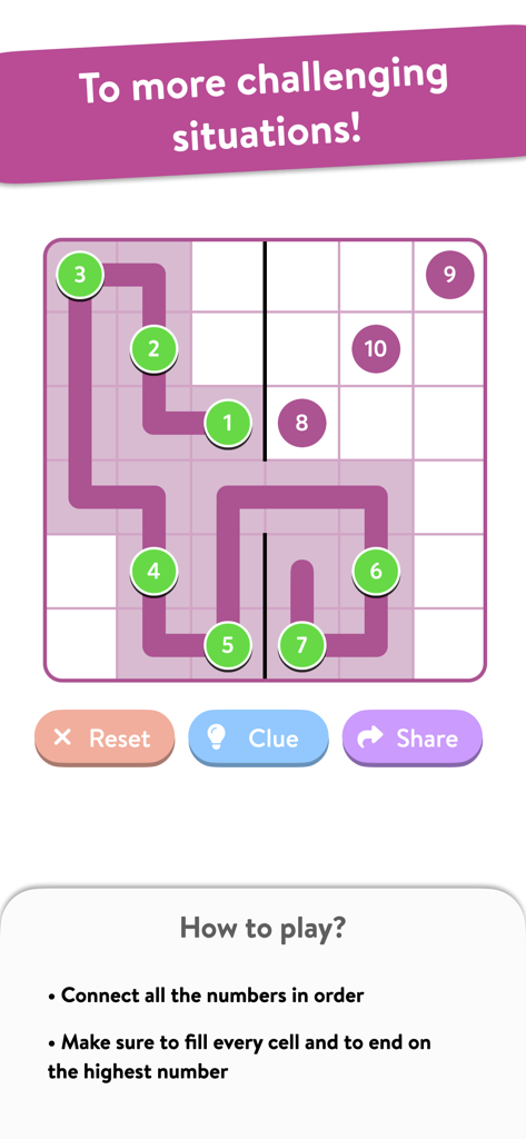 Zip – Connect the Numbers - Challenging number connection puzzle grid with gameplay instructions