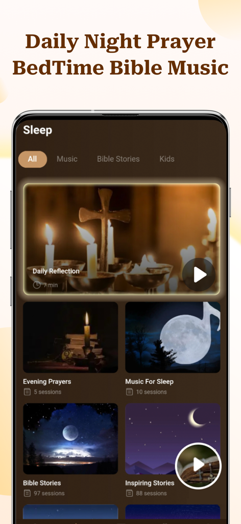 Aleluya: Holy Bible Offline - Música de la Biblia para la hora de dormir e interfaz de oración nocturna en la aplicación Católica Aleluya