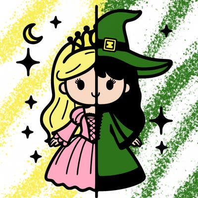 split princess and witch