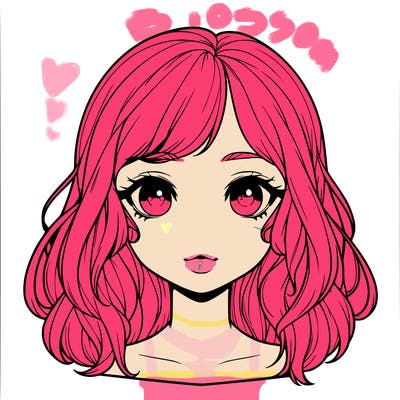 realistic girl with cute hair and lips