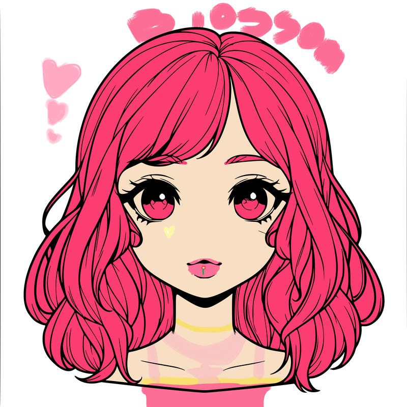 realistic girl with cute hair and lips
