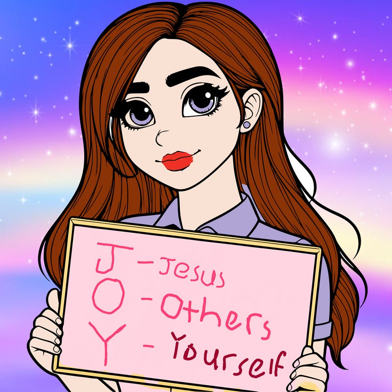 a realistic girl with a sign