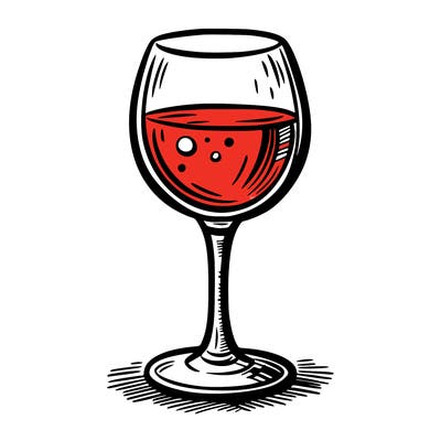 wine glass drawing