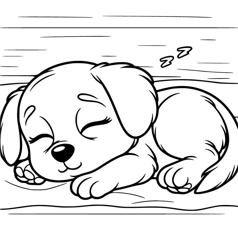 a cute puppy sleeping