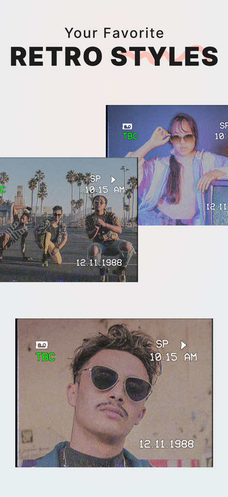 reFilm: Vintage Camera Filters - Showcase of retro film styles and VHS camera filters in the reFilm app