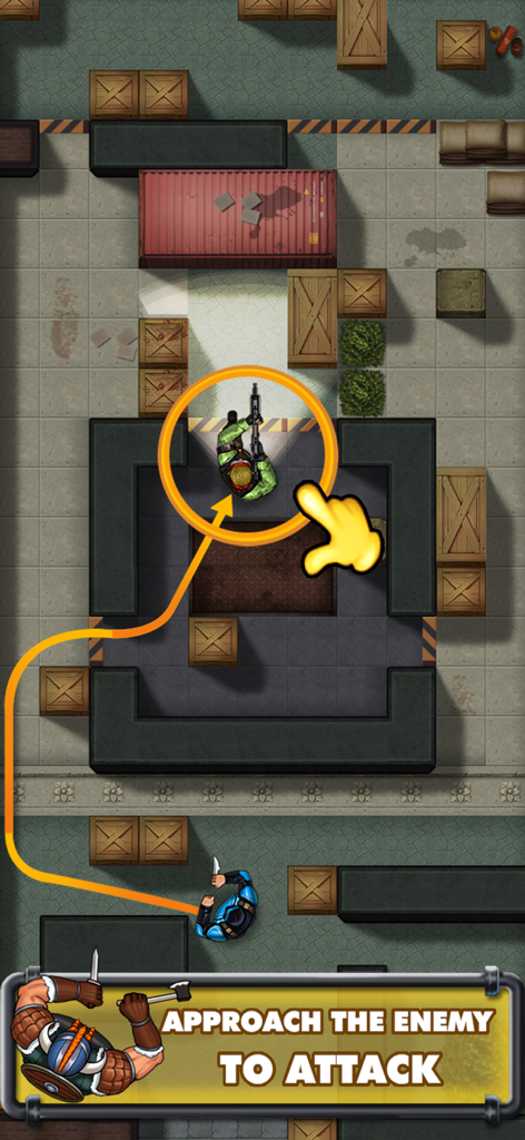 Assassin Hunter CS - Top down view of an assassin sneaking toward an enemy in the game Assassin Hunter CS