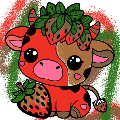cute strawberry cow