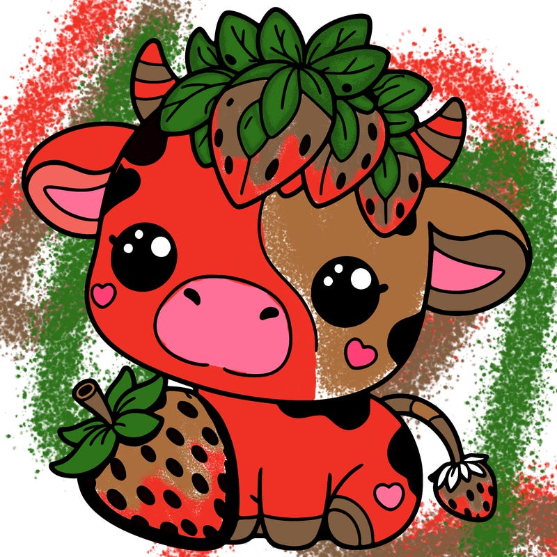 cute strawberry cow