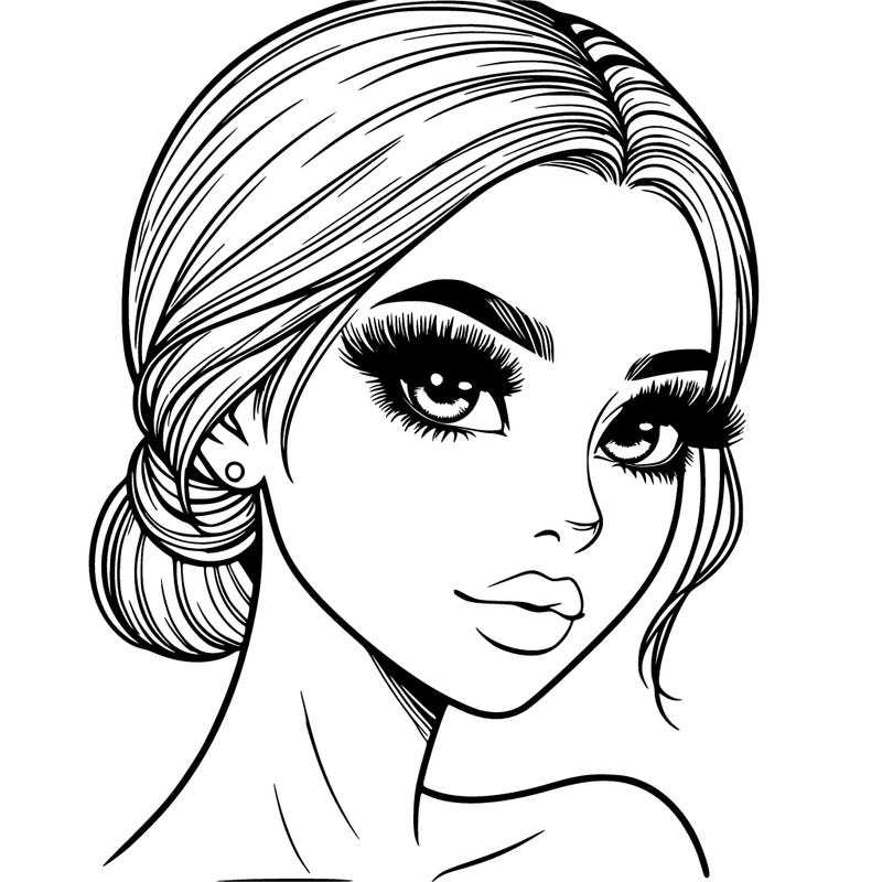 realistic girl with lashes