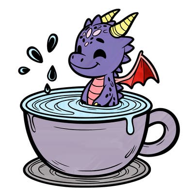 dragon in a cup of water