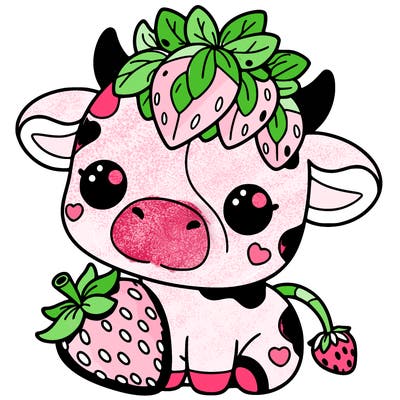cute strawberry cow