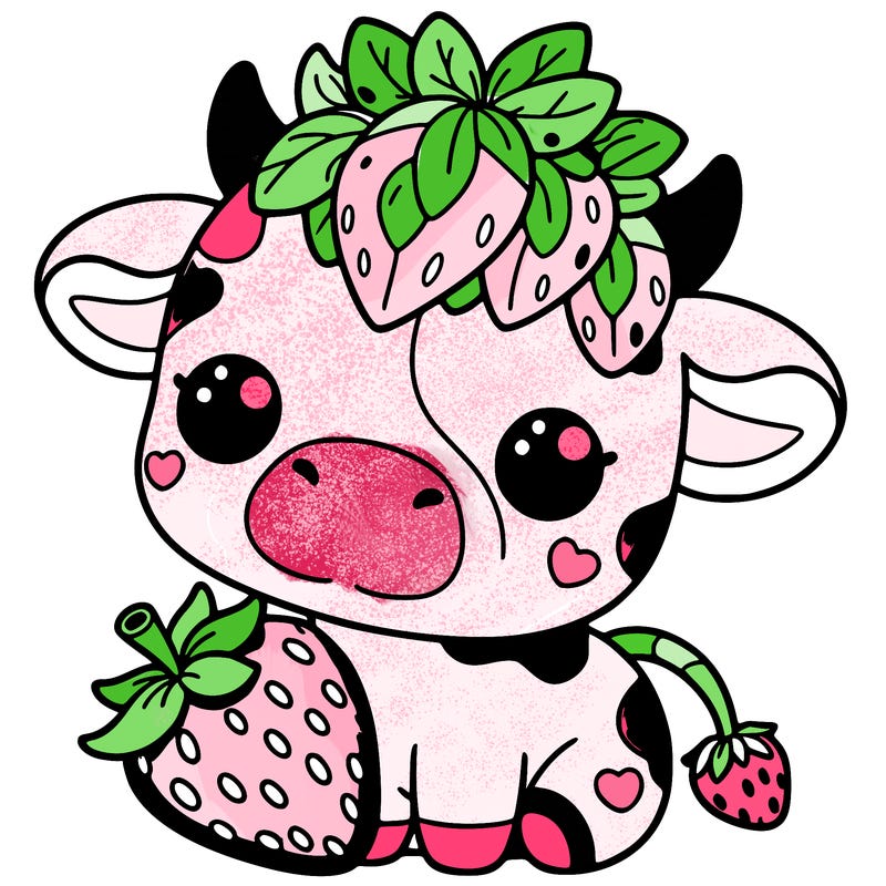 cute strawberry cow