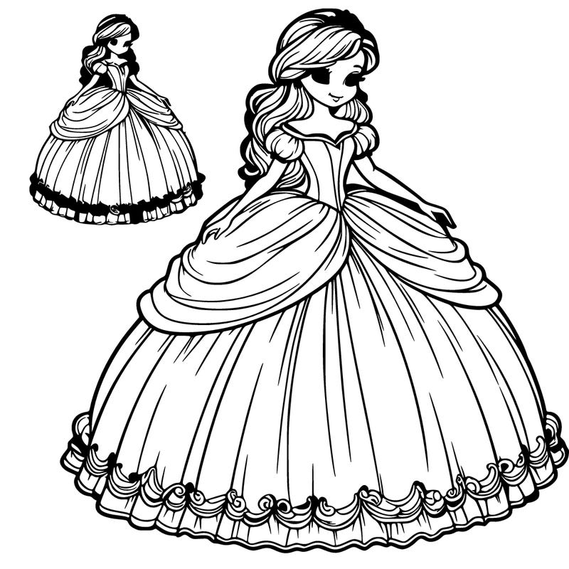 realistic princess with a big dress