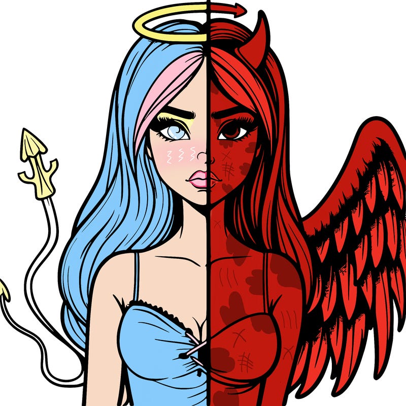 devil vs angel realistic girl