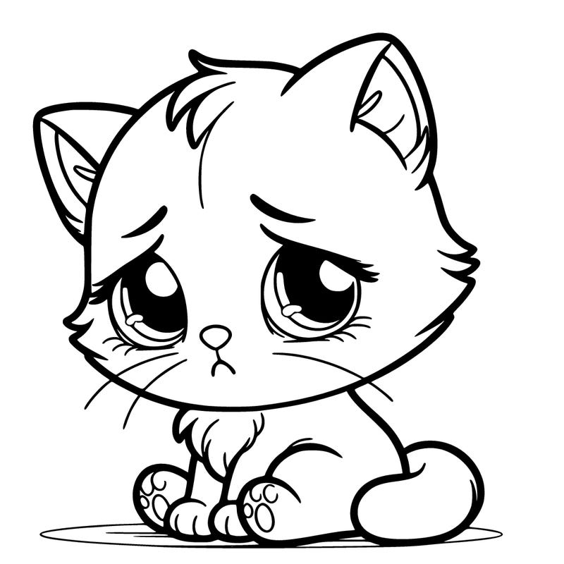 a sad kitten