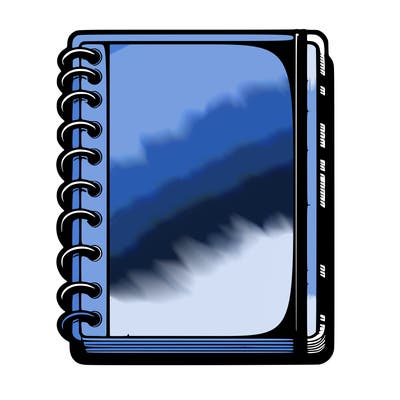 blank, realistic notebook