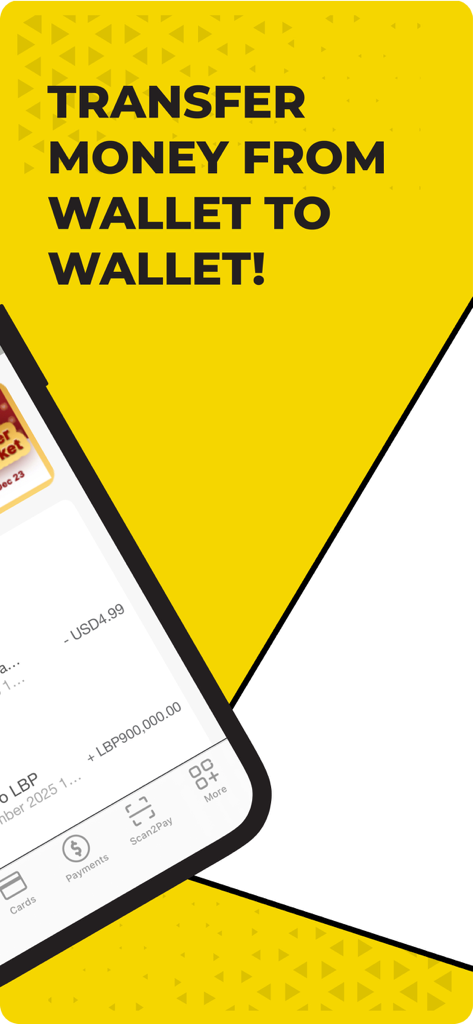 BOB Finance - BOB Finance app interface showing wallet to wallet money transfer and transaction history