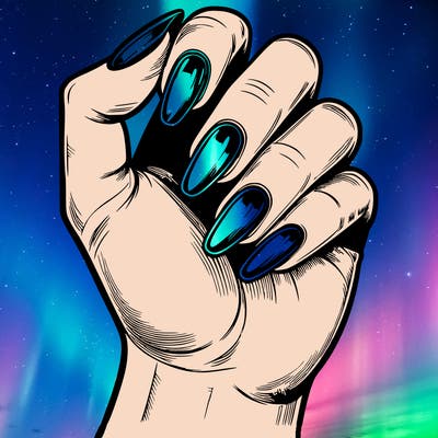 realistic nails on a hand