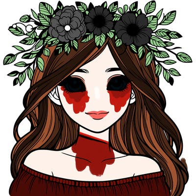 girl with flower crown realistic