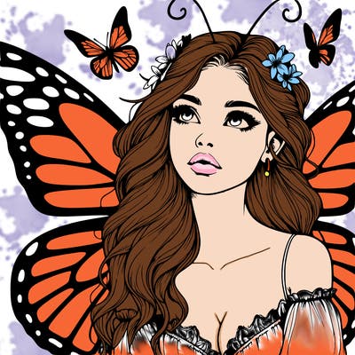 butterfly fairy realistic girl