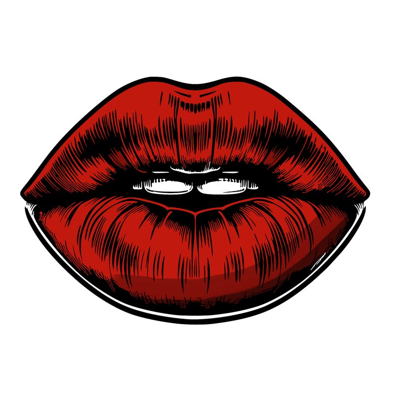 realistic mouth with lips