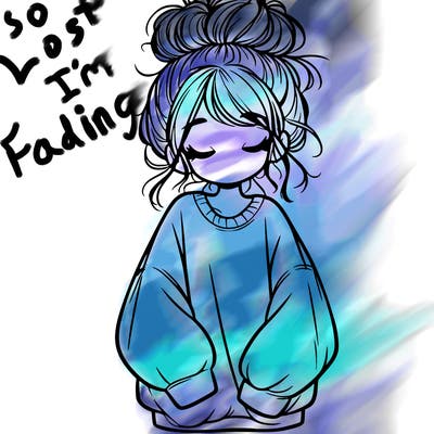 girl with baggy sweatshirt and messy bun