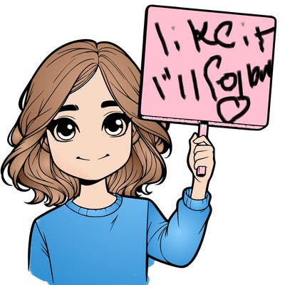 realistic girl holding up a sign