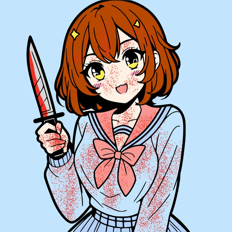 anime girl with a knife