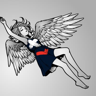 a falling angel realistic