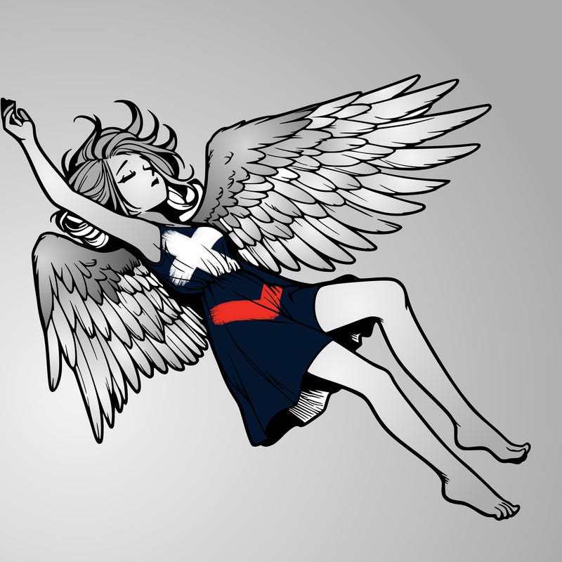 a falling angel realistic