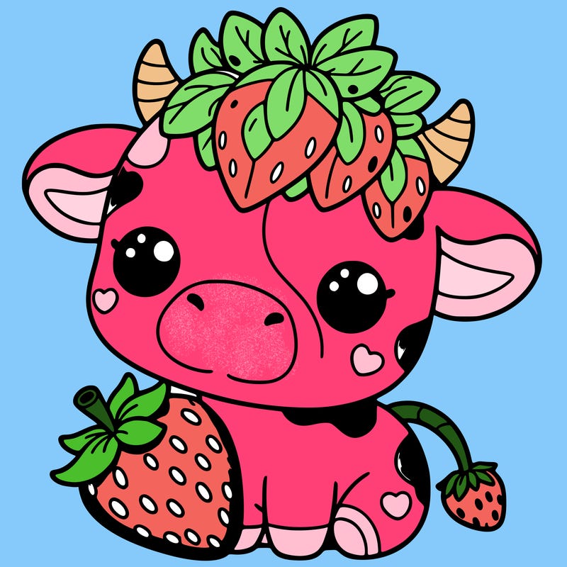cute strawberry cow