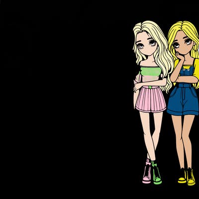 a group of girls realistic