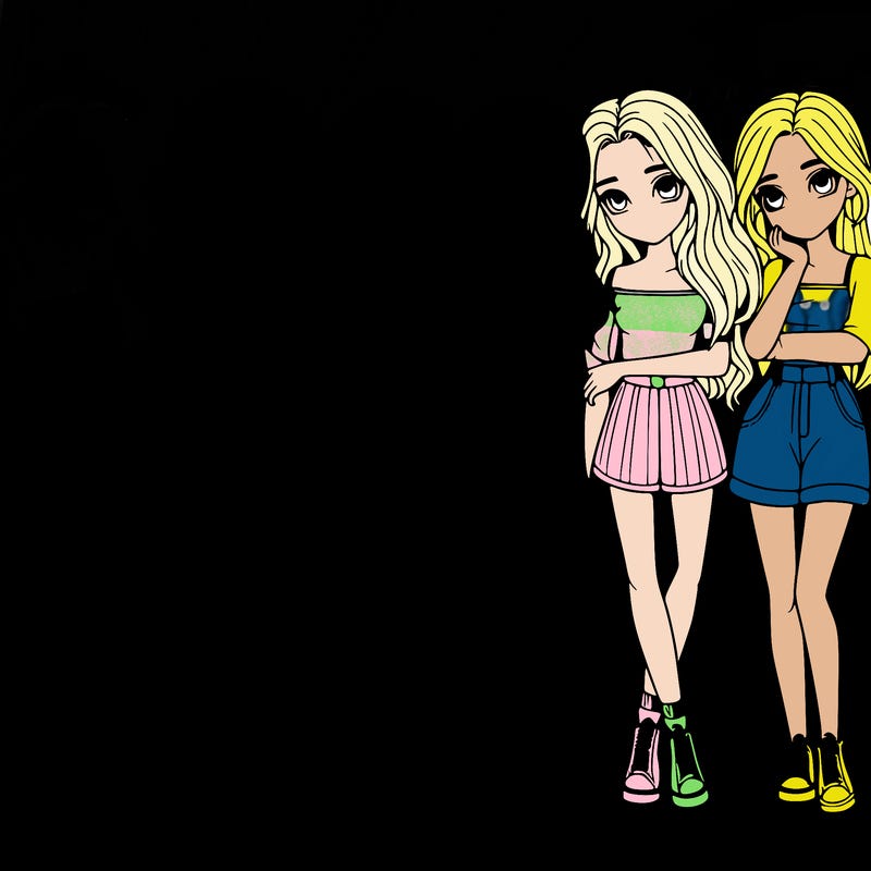 a group of girls realistic