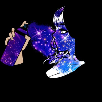 a realistic girl spray, painting