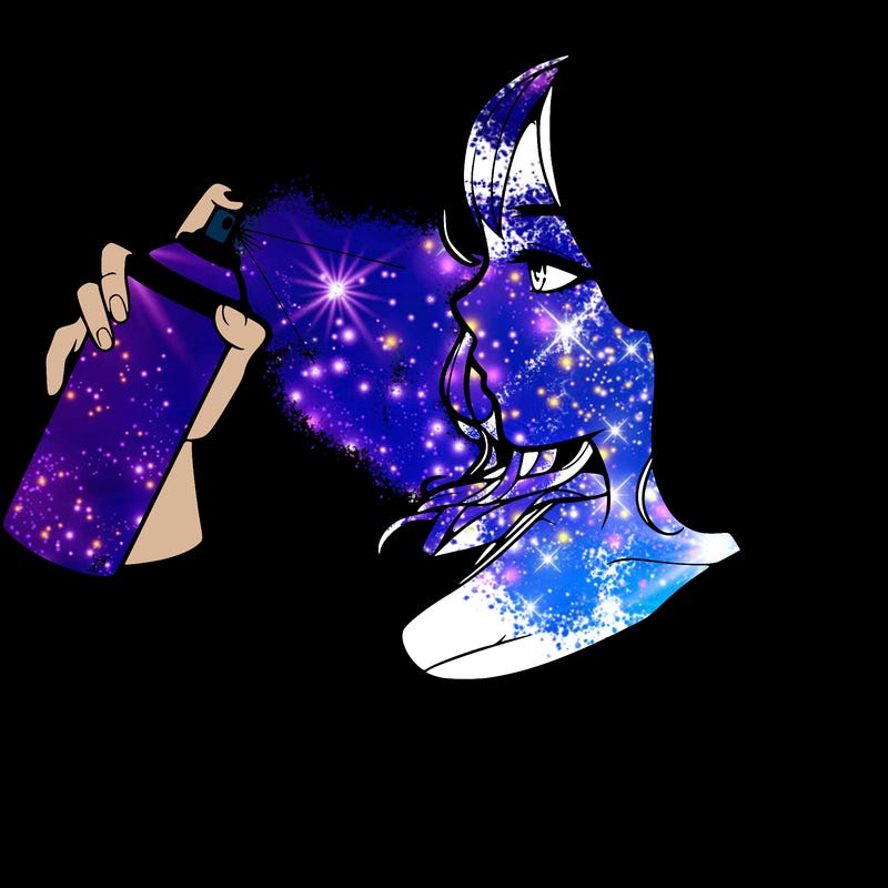 a realistic girl spray, painting