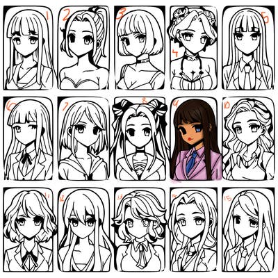 girls that look diffrent anime