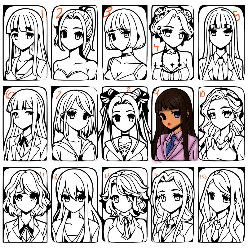 girls that look diffrent anime