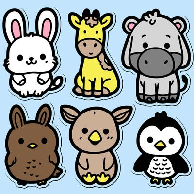 cute animal stickers