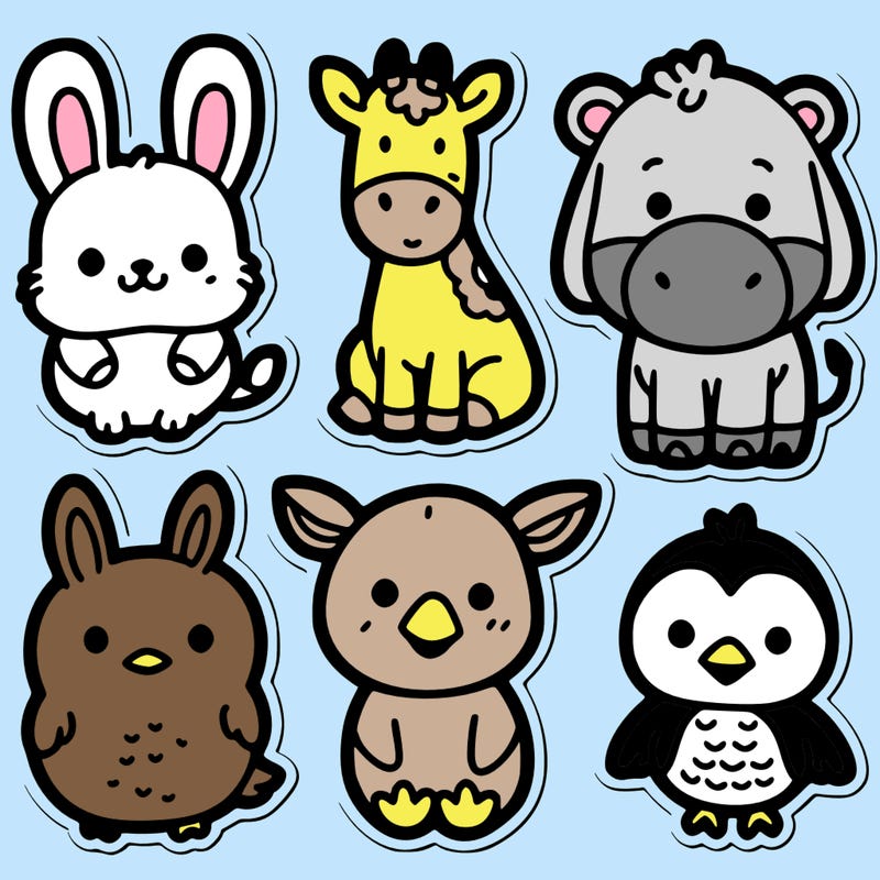 cute animal stickers