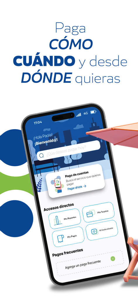 Mis Cuentas Bolivia - Schermata iniziale dell'app Mis Cuentas Bolivia che mostra le opzioni di pagamento e la barra di ricerca.