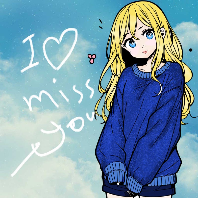 manga teen girl  in a sweater and baggy pants