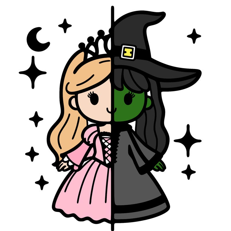 split princess and witch