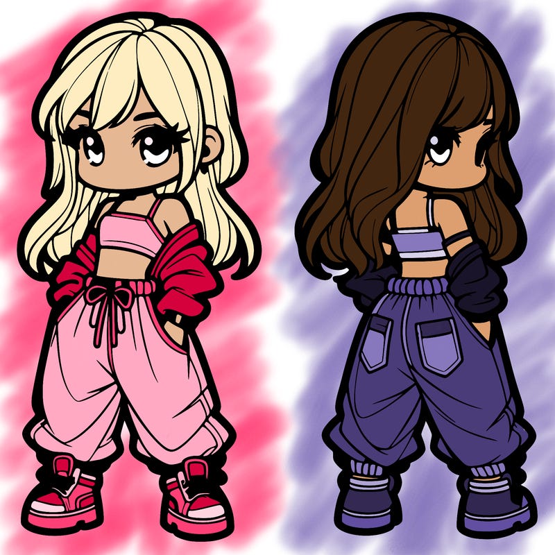 girl in crop top and baggy pants