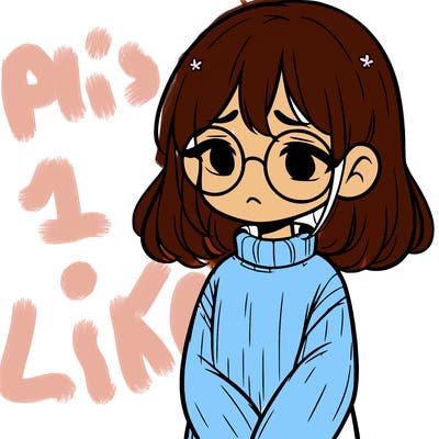 sad girl with glasses in a sweater